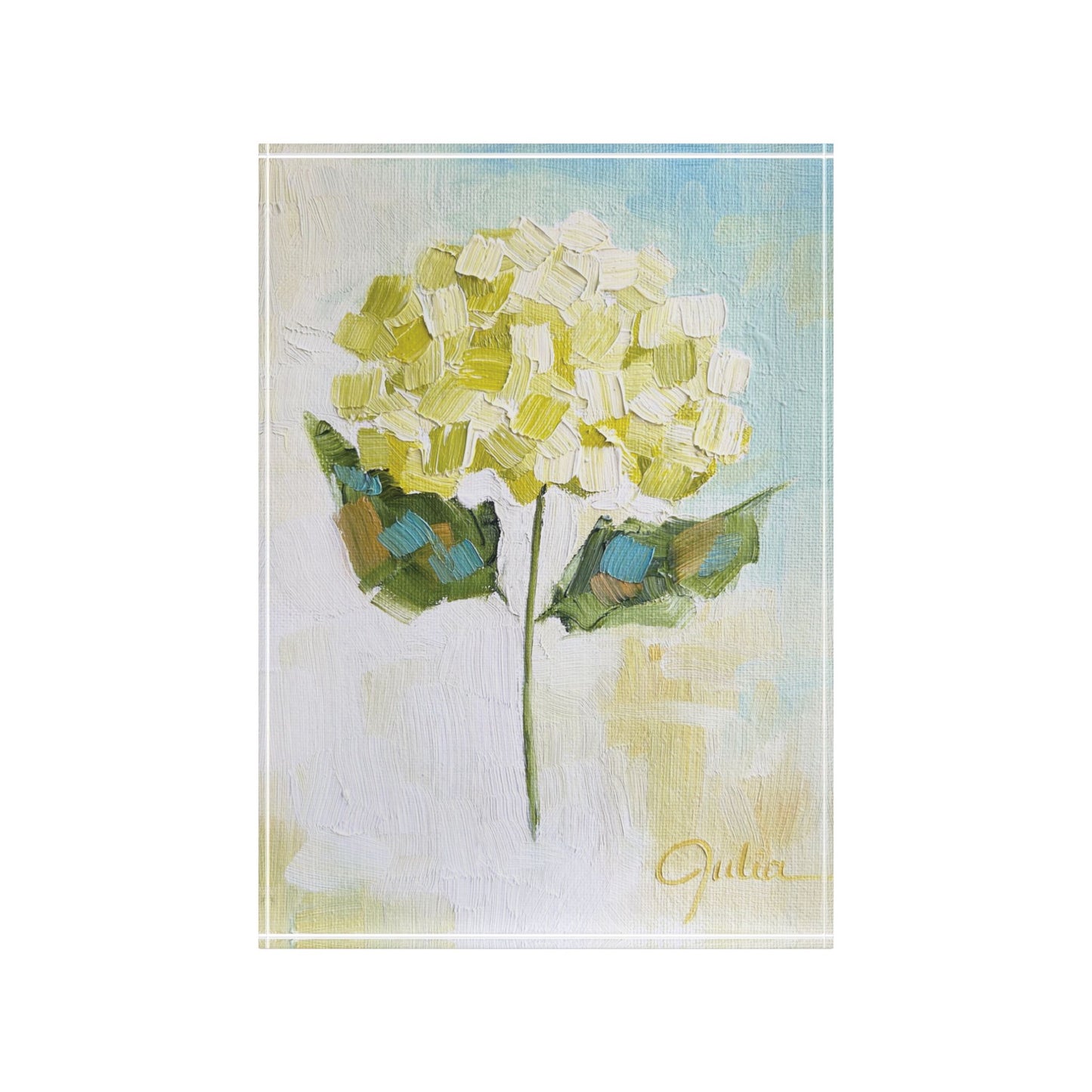Upheld - 5" x 7" Hydrangea Painting Acrylic Block