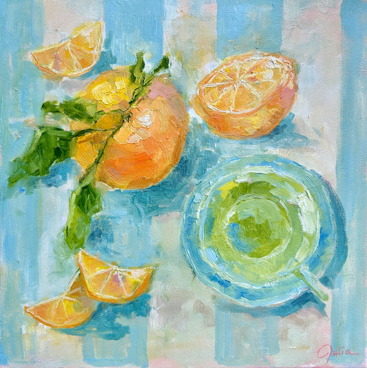 "A Table Before Me" - 20 x 20 Oil on Canvas