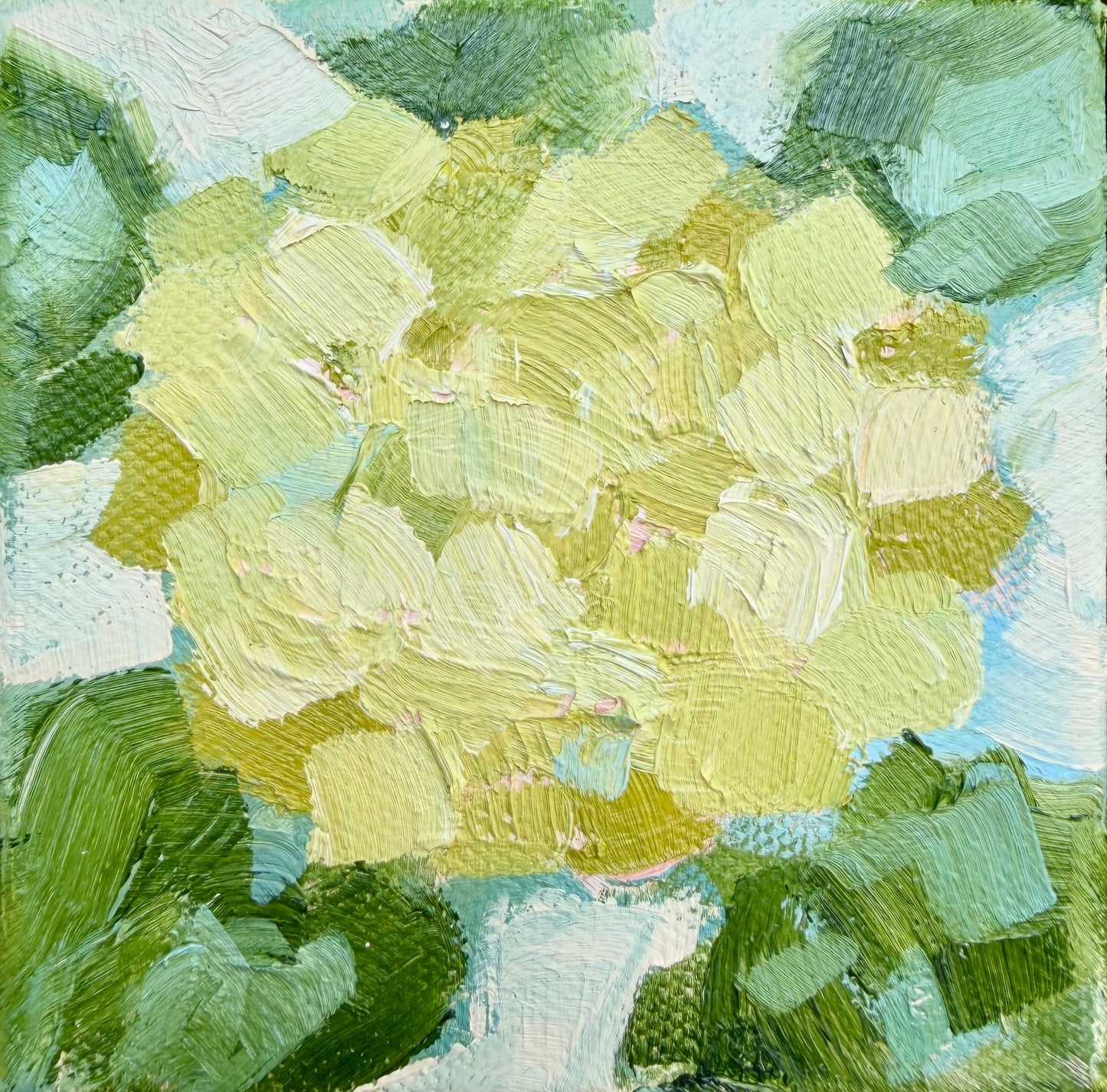 "In The Garden" - 4 x 4 Oil on Canvas
