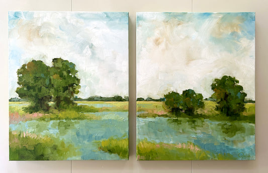 "Through The Rivers" Diptych - 16 x 20 (each) Oil on Canvas