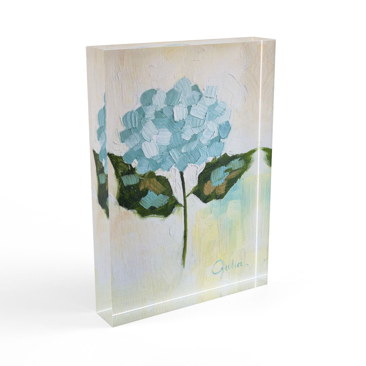 Favor As A Shield - 5" x 7" Hydrangea Painting Acrylic Block