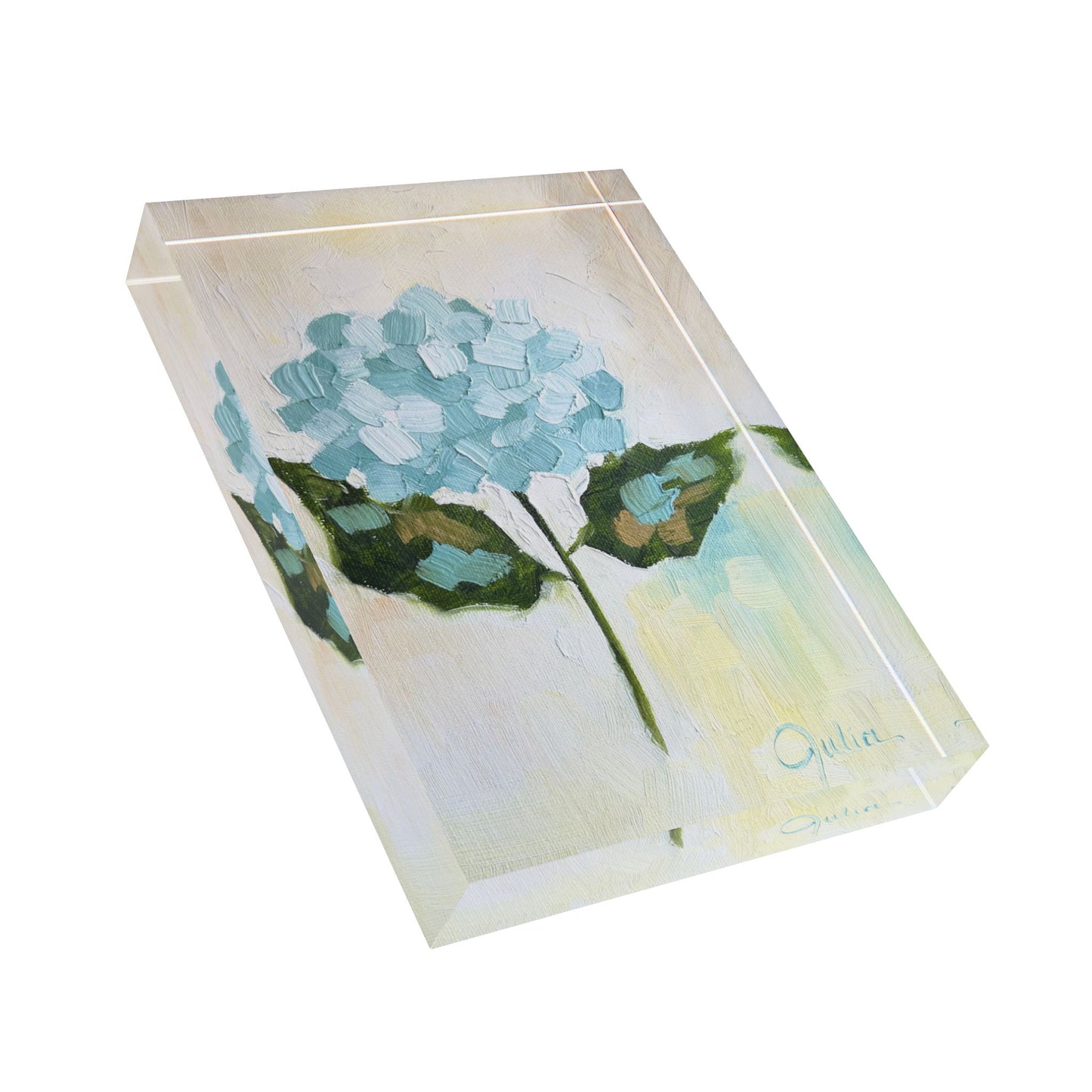 Favor As A Shield - 5" x 7" Hydrangea Painting Acrylic Block
