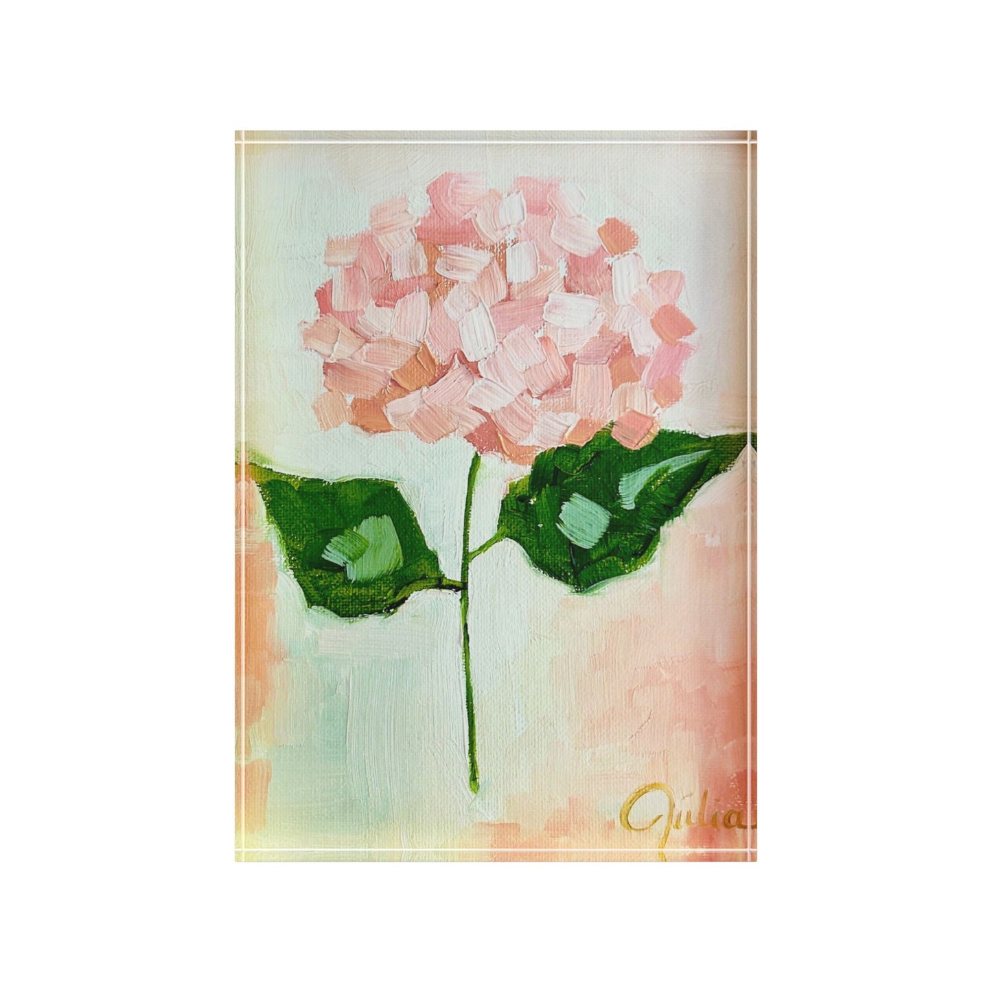 In All Things - 5" x 7" Hydrangea Painting Acrylic Block